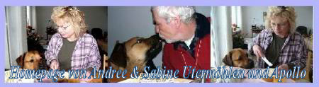 site allemand d'Andree, Sabine et leur chien Apollo