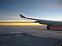 dans l'avion lever de soleil � l'arriv�e sur  Maurice